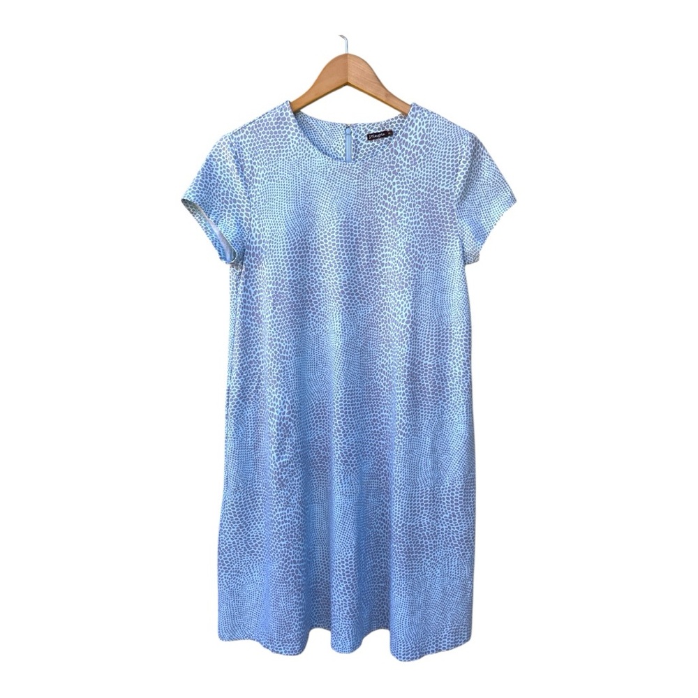 J. McLaughlin Light Blue and Gray Python Print Dr… - image 7